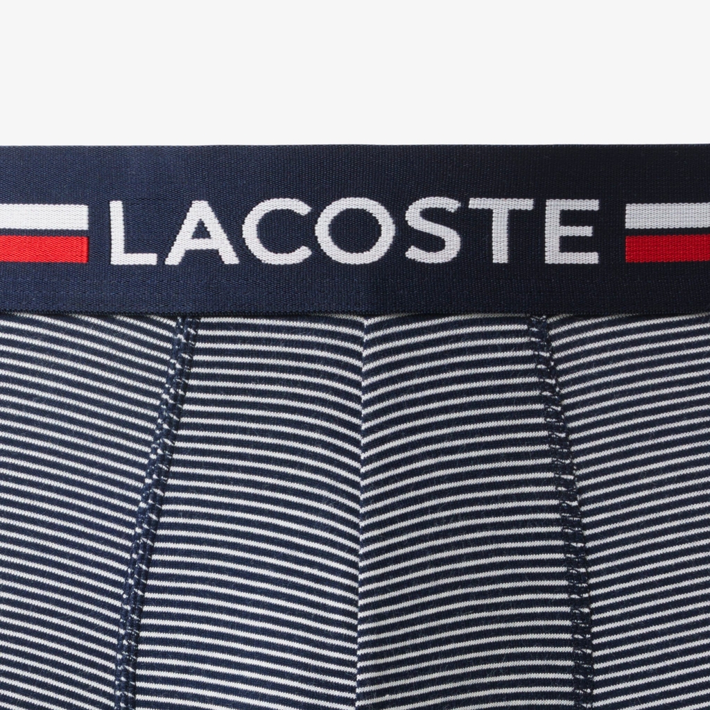 Quần Boxer Lacoste Chính hãng - 3-Pack Cotton Boxer - Màu Navy/Trắng/Xám | JapanSport 6H1281-51-525