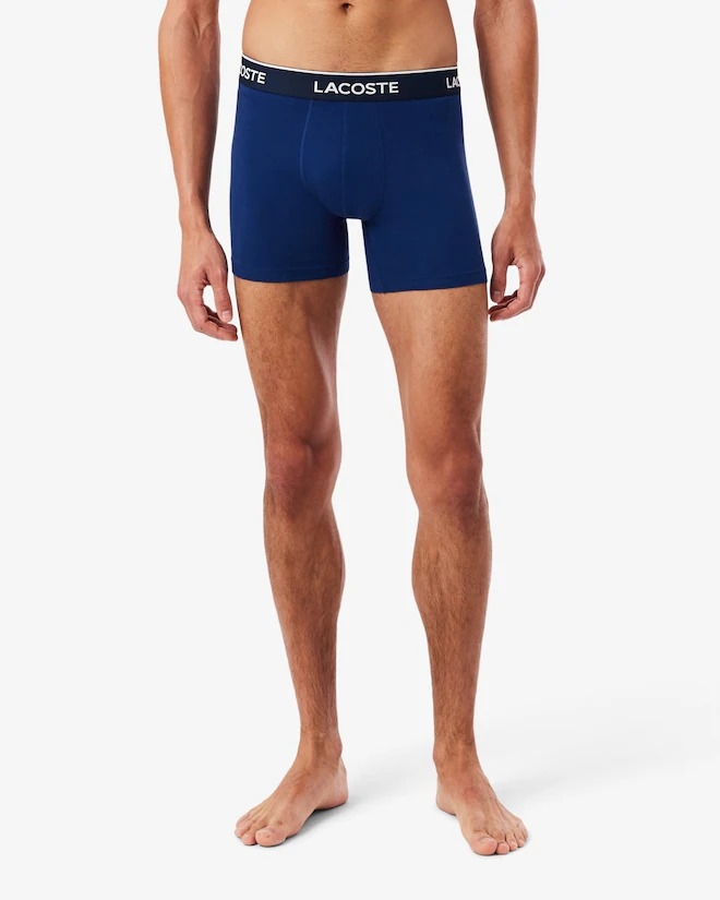 Quần Boxer Lacoste Chính hãng - Jersey Boxer Briefs 3-Pack - Màu Xanh/Đỏ | JapanSport 6H1290-51 W64