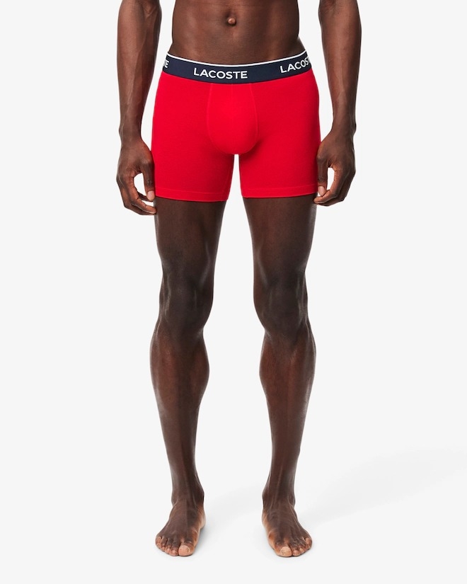 Quần Boxer Lacoste Chính hãng - Jersey Boxer Briefs 3-Pack - Màu Xanh/Đỏ | JapanSport 6H1290-51 W64