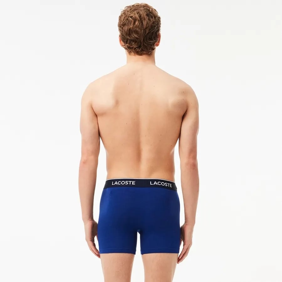 Quần Boxer Lacoste Chính hãng - Lacoste Men's 3-Pack Stretch Cotton Boxer Briefs - Màu Xanh/Đỏ/Navy | JapanSport 6h3420-51-W64