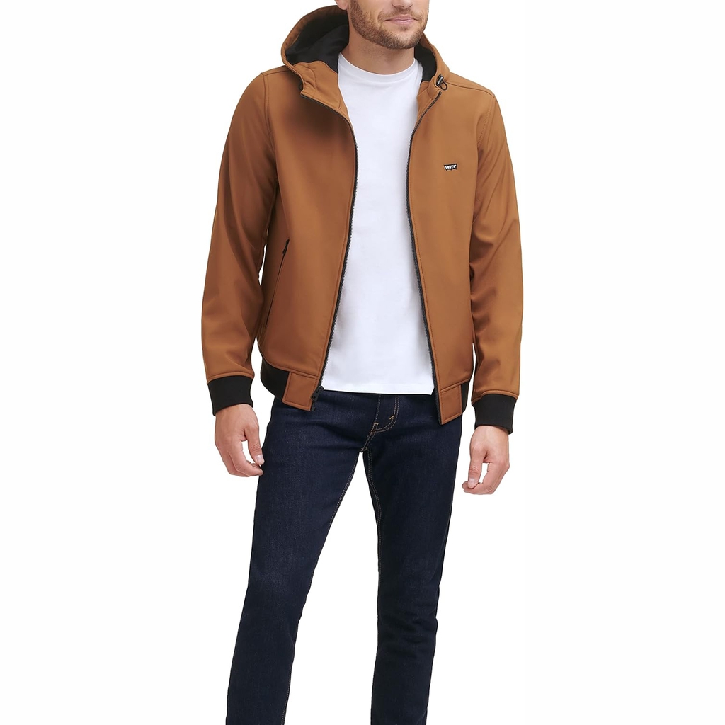 Áo Khoác Levi's Chính Hãng - Hooded Water Resistant Softshell Bomber - Màu Nâu | JapanSport LM9RP750-brn