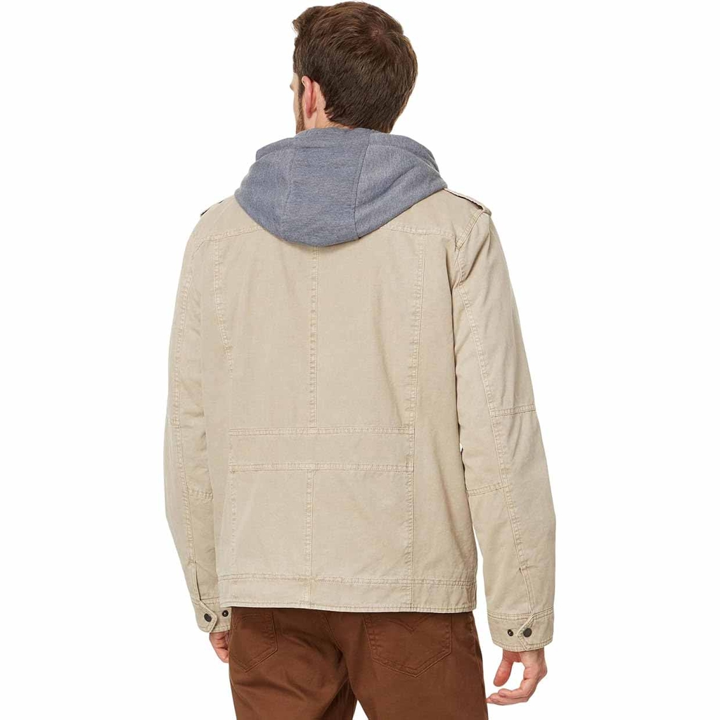 Áo Khoác Levi's Chính Hãng - Washed Cotton Hooded Military Jacket - Màu ghi | JapanSport LM8RC364-stn