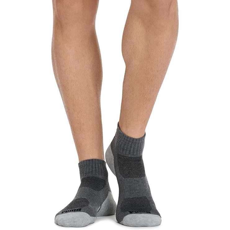 Set Tất Puma Chính hãng - 6 Pack Quarter Crew fashion liner socks - Màu Xám/Đen | JapanSport 131621-0425