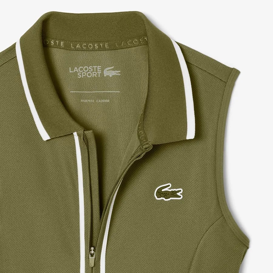 Váy Lacoste nữ ￼Chính Hãng - Lacoste Women's Ultra Dry Heritage Trim Golf Dress - Màu Xanh | JapanSport EF8581-51-6N7 nữ