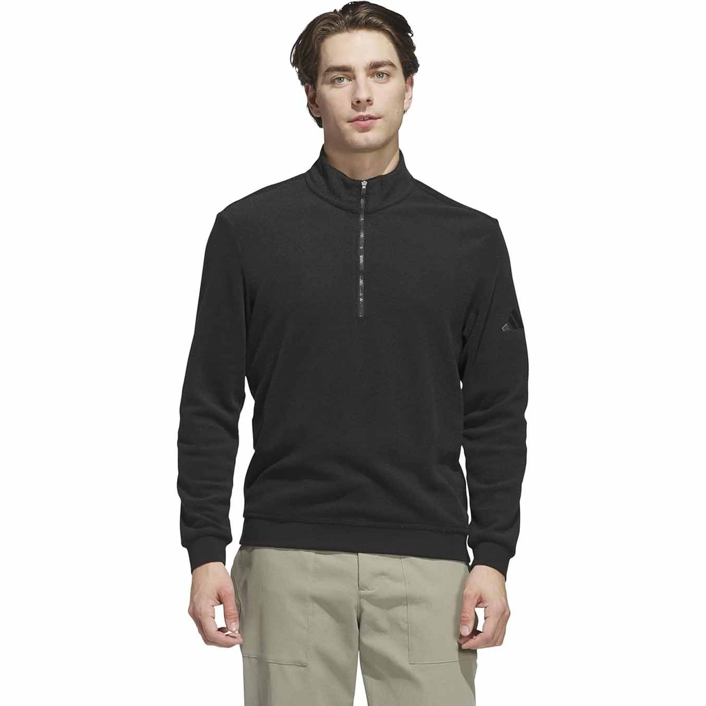 Áo Khoác Adidas Chính Hãng - Half Zip Pile Long Sleeve Golf Jacket - Màu Đen | JapanSport JN9092