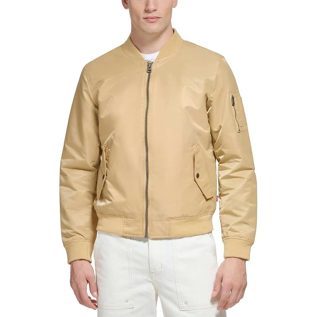 Áo Khoác Levi's Chính Hãng - Flight Satin Unfilled Ma-1 Bomber - Màu Vàng | JapanSport LM2RN614-Khk