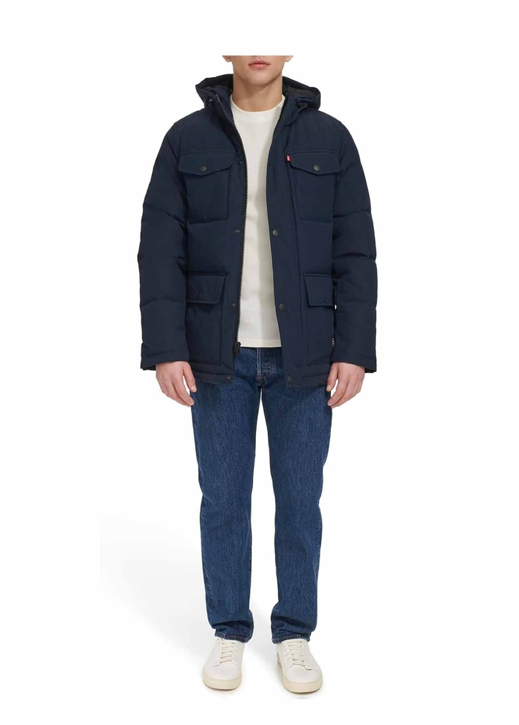 Áo Khoác Levi's Chính Hãng - Quilted Four Pocket Parka Hoody - Màu Navy | JapanSport LM0RP320-NVY