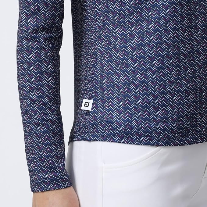 Áo Polo Nữ Foot joy Chính Hãng - Chevron Print Thermolite - Màu Navy | JapanSport 81167   FJW-F23-S01