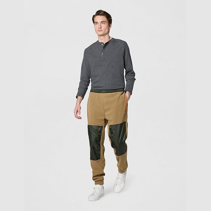 Quần Dài Lacoste Chính hãng - Colorblock Polar Fleece Sweatpants - Màu Nâu | JapanSport XH0227-51-89F