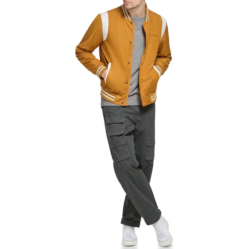 Áo Khoác Levi's Chính Hãng -  Colorblock Varsity Bomber Jacket - Màu Nâu | JapanSport LM3RP739-spi