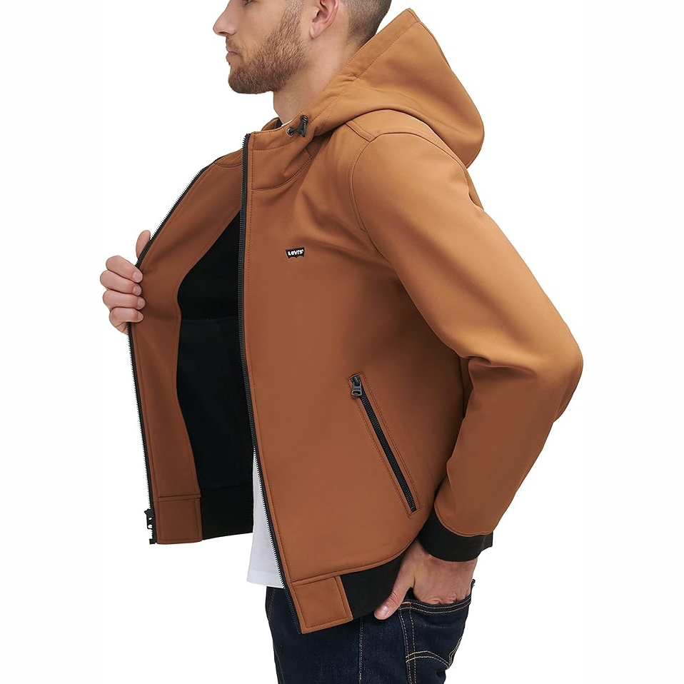 Áo Khoác Levi's Chính Hãng - Hooded Water Resistant Softshell Bomber - Màu Nâu | JapanSport LM9RP750-brn