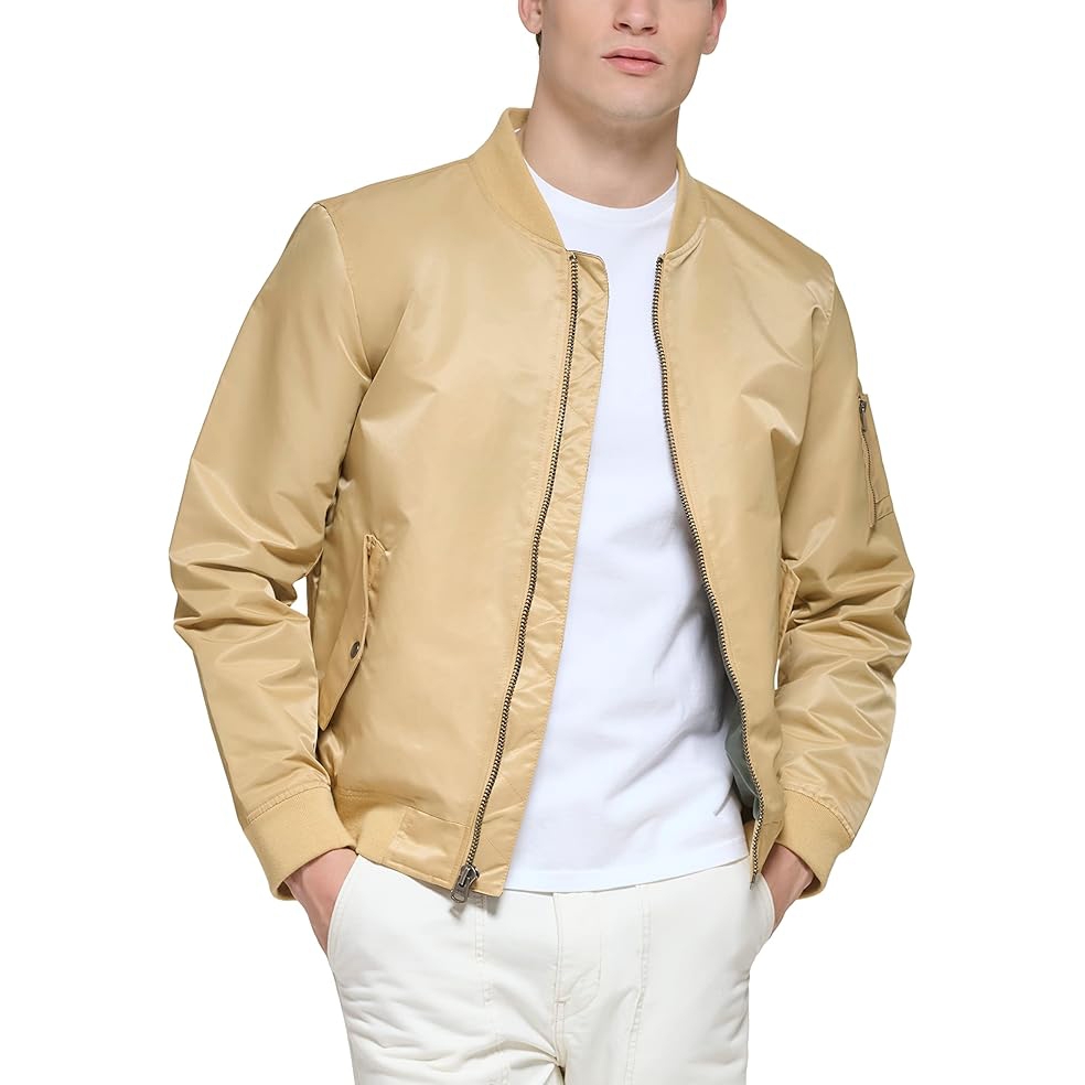 Áo Khoác Levi's Chính Hãng - Flight Satin Unfilled Ma-1 Bomber - Màu Vàng | JapanSport LM2RN614-Khk