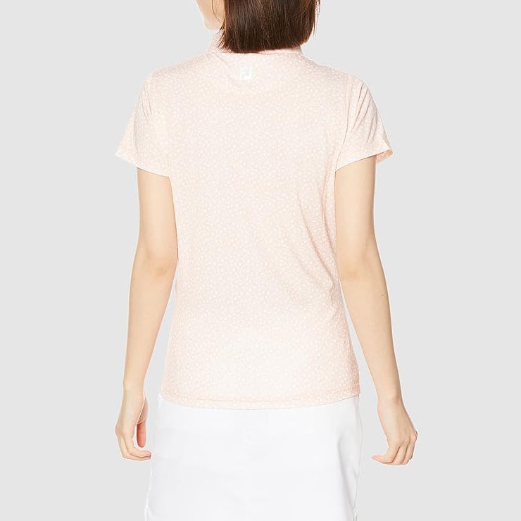 Áo Golf Polo FootJoy Nữ Chính Hãng - Small Flower Print Short Sleeve Shirt - Màu Cam | Japansport 80549-FJW-S23-S01