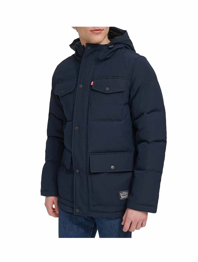 Áo Khoác Levi's Chính Hãng - Quilted Four Pocket Parka Hoody - Màu Navy | JapanSport LM0RP320-NVY