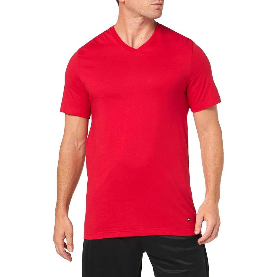 Set 3 Áo Phông Tommy Hilfiger Chính Hãng - Cotton Classic 3-Pack V-Neck Undershirts - Màu Đen/Trắng/Đỏ | JapanSport 4300141240