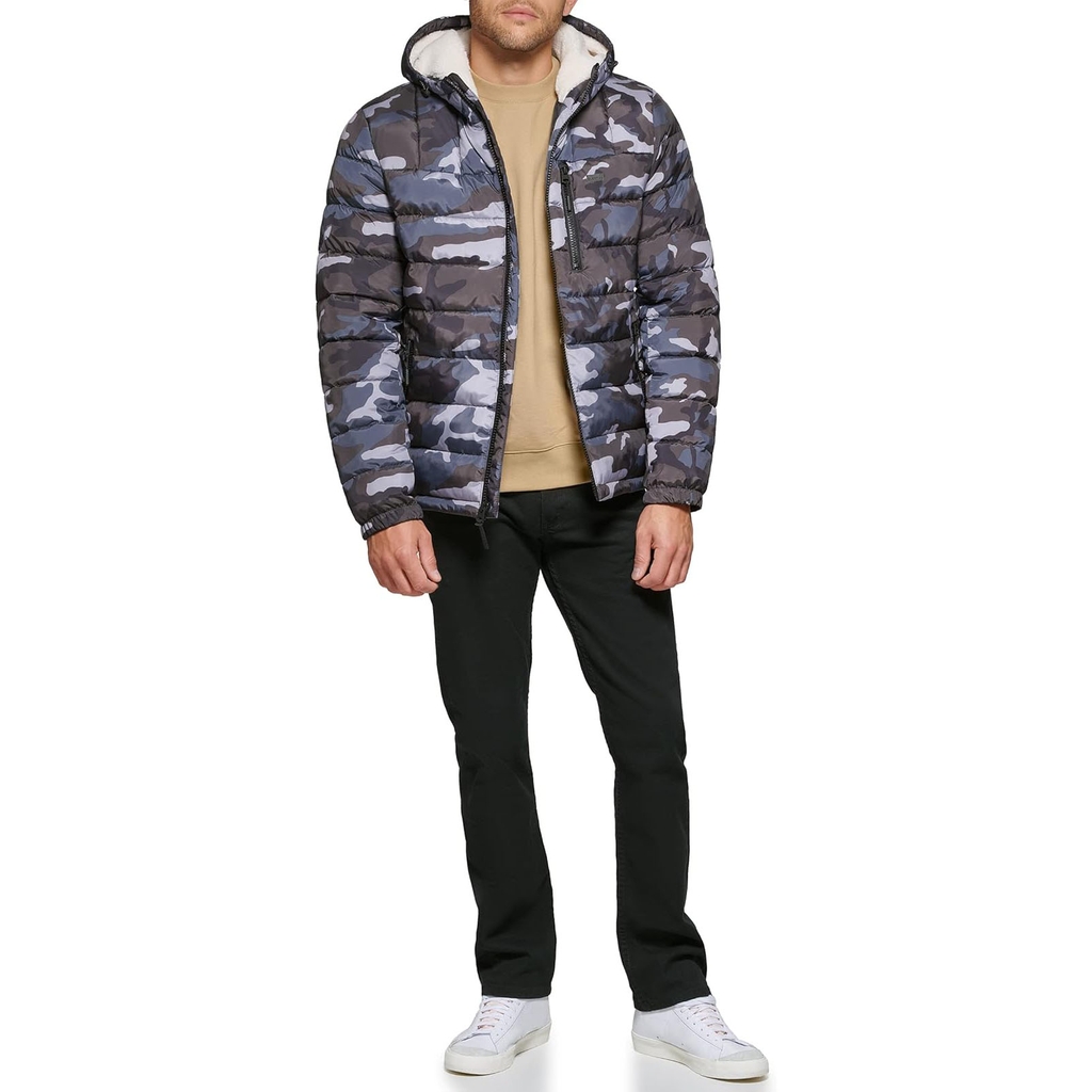 Áo Khoác Levi's Chính Hãng - Quilted Puffer with Sherpa Lined Hood - Màu Camo | JapanSport LM2RP076-gca