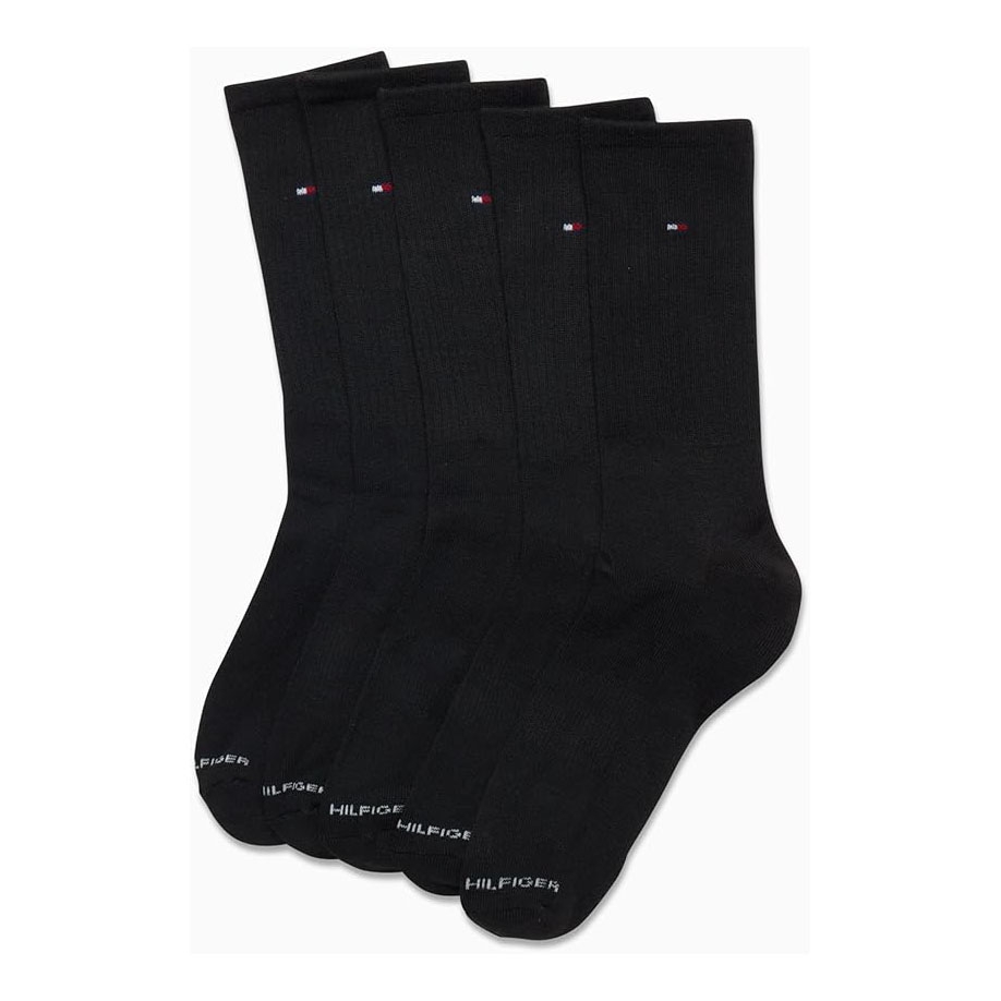 Set 5 đôi tất Tommy Hilfiger Chính Hãng -  5 Pack Cushioned Stretch Athletic Performance - Màu Đen | JapanSport TVM213CR10002