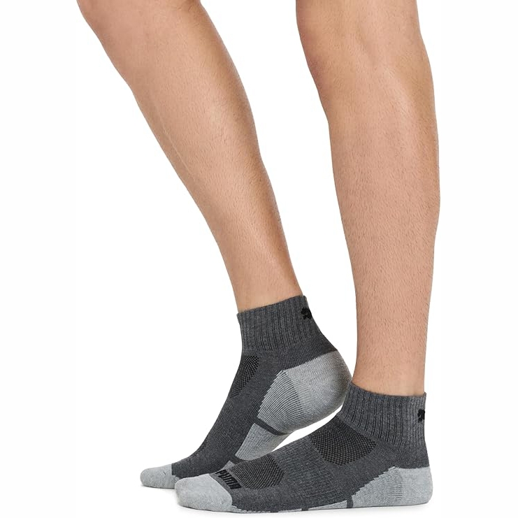 Set Tất Puma Chính hãng - 6 Pack Quarter Crew fashion liner socks - Màu Xám/Đen | JapanSport 131621-0425
