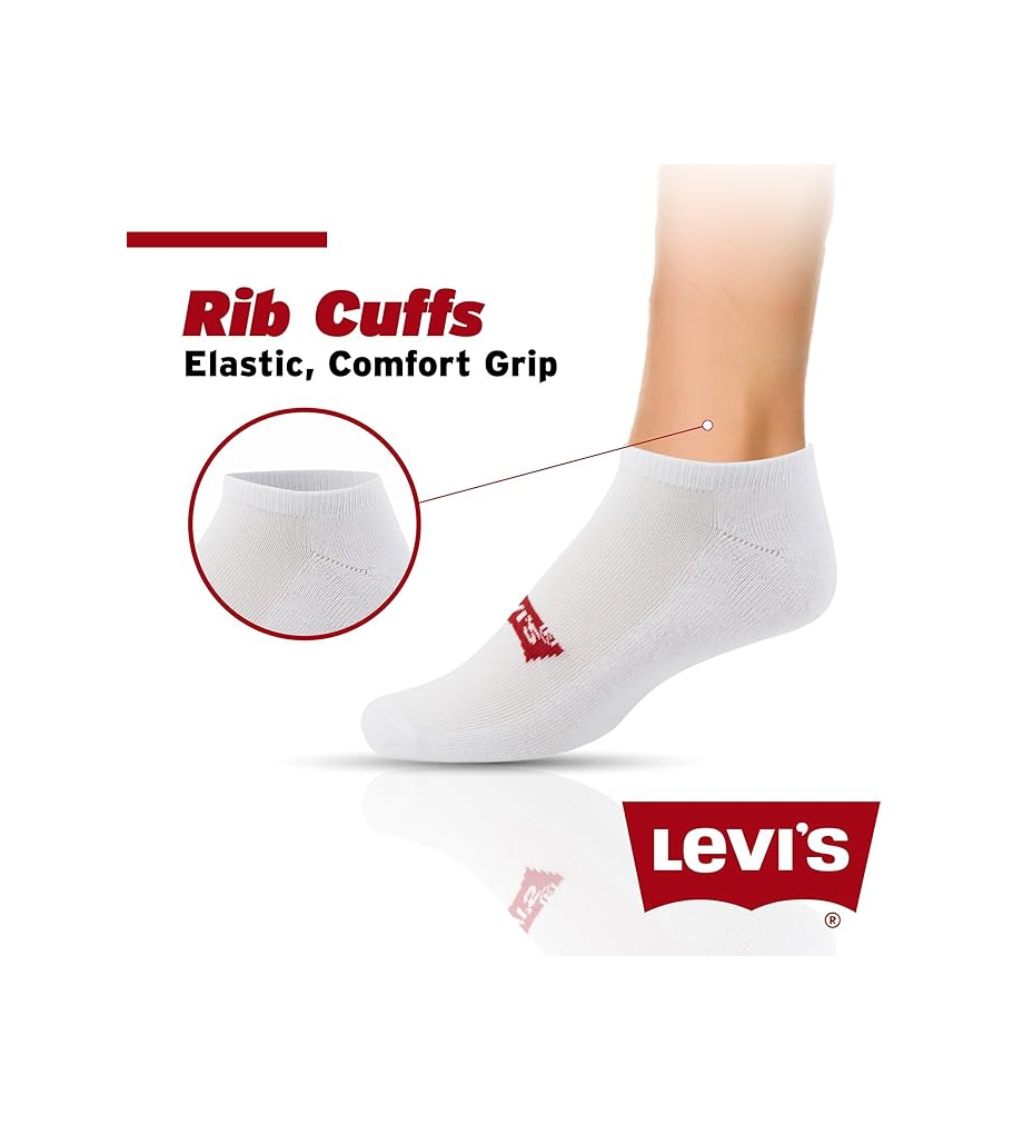 Set 8 đôi tất Levi's Chính Hãng -  Crew Low Cut No Show Ankle Socks - Màu Trắng | JapanSport 8-M260LW