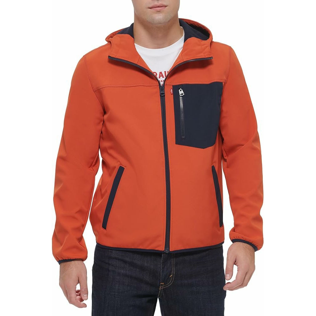 Áo Khoác Levi's Chính Hãng -  Men's Softshell Active Hoodie - Màu Cam| JapanSport LM2KP157-ora