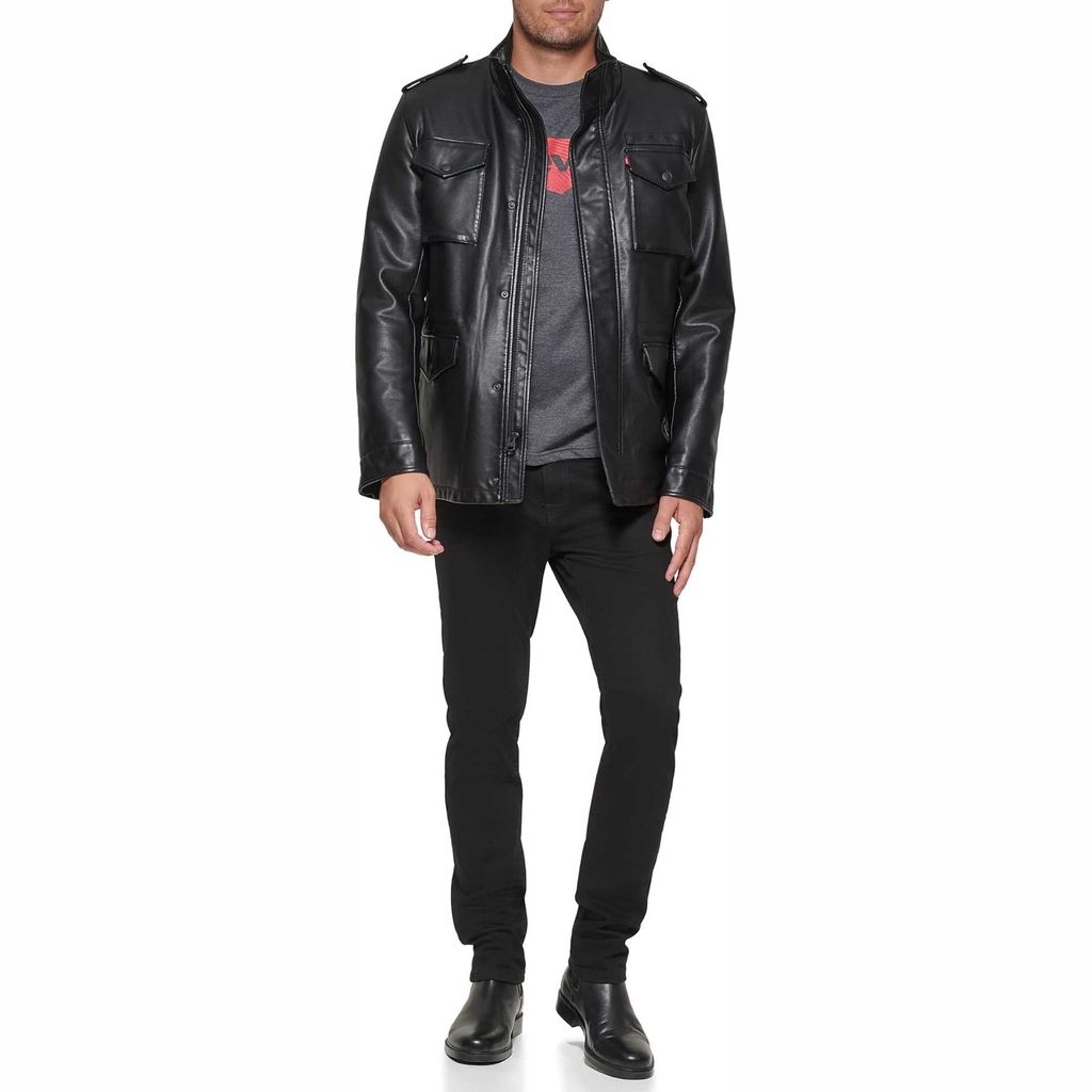 Áo Khoác da Levi's Chính Hãng - Men's 4-Pocket Field Jacket - Màu Đen | JapanSport LM1RU920-blk