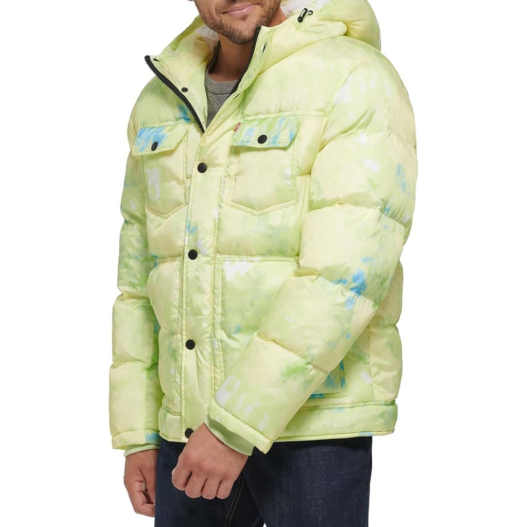 Áo Khoác Levi's Chính Hãng - Performance Hooded Puffer Trucker Jacket - Màu Xanh | JapanSport LM2RP467-ddl