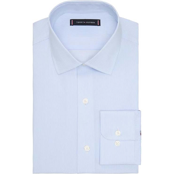 Áo sơ mi Tommy Hilfiger Chính hãng - Flex Essentials Slim-Fit Dress Shirt - Màu Xanh | JapanSport 24N2290400