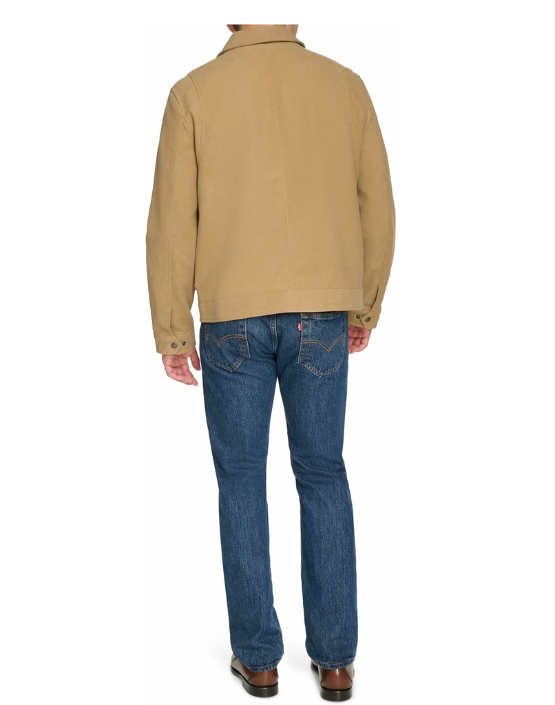 Áo Khoác Da Levi's Chính Hãng - Faux Leather Laydown Collar Racer - Màu Vàng | JapanSport LM5KS211-tan