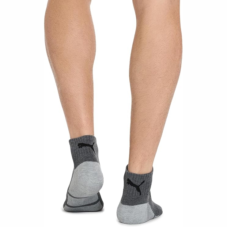 Set Tất Puma Chính hãng - 6 Pack Quarter Crew fashion liner socks - Màu Xám/Đen | JapanSport 131621-0425
