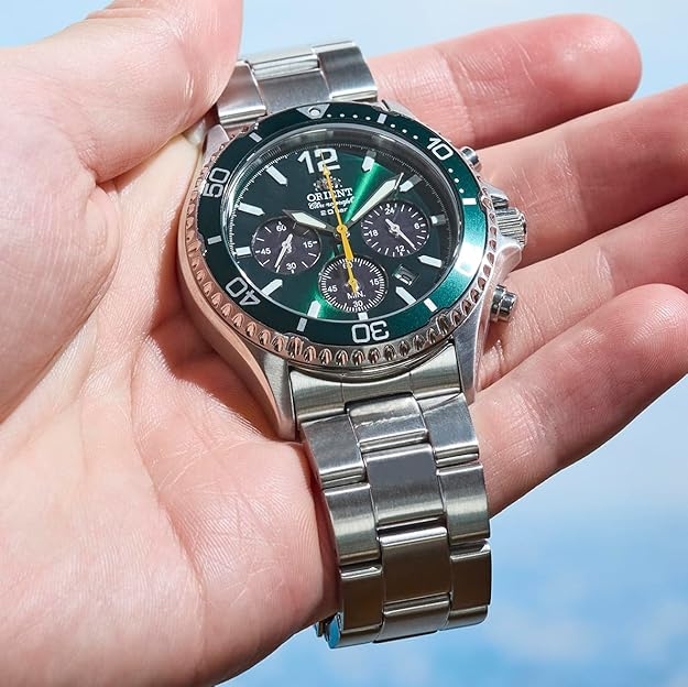 Đồng hồ chính hãng Orient Nam - ORIENT MAKO SOLAR CHRONOGRAPH GREEN 43MM | JapanSport RN-TX0204E