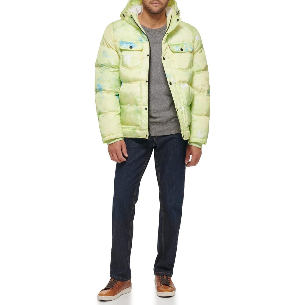 Áo Khoác Levi's Chính Hãng - Performance Hooded Puffer Trucker Jacket - Màu Xanh | JapanSport LM2RP467-ddl