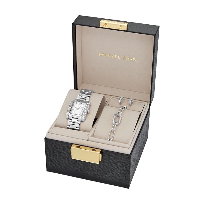 Set Đồng hồ Michael Kors Chính hãng - Michael Kors Emery Silver Watch - Màu bạc | JapanSport MK4839SET