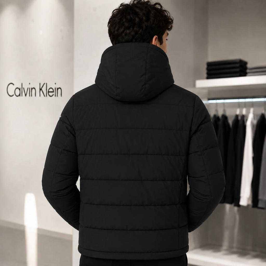 Áo Khoác Calvin Klein Chính Hãng - Hooded Stretch Jacket - Màu Đen | JapanSport CM155201 eby