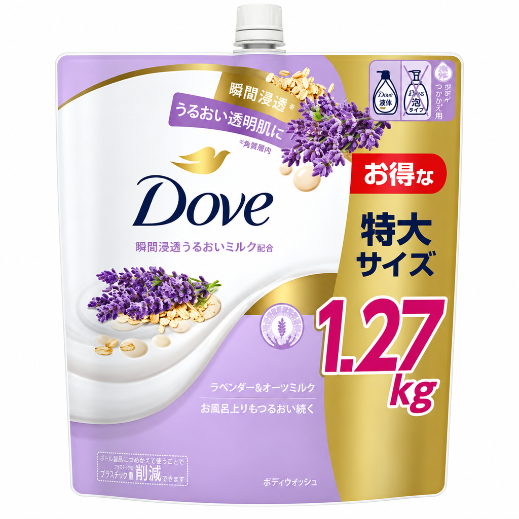Túi Sữa Tắm Dove hương hoa oải hương và sữa yến mạch 1270g | JapanSport