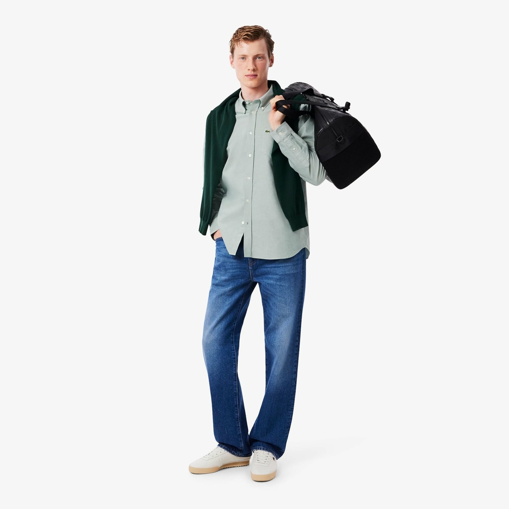 Áo Sơ Mi Lacoste Chính Hãng - Regular Fit Oxford Shirt- Màu Green| JapanSport CH1911-51-737
