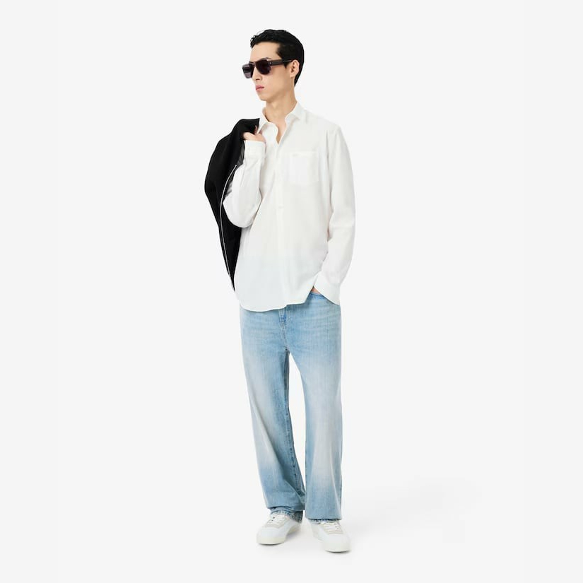 Quần Dài Lacoste Chính hãng - 5 Pocket Straight Cut Indigo Jeans - Màu Xanh Trắng | JapanSport HH2321-51-MKU