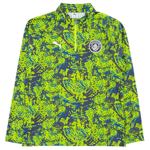 Áo Dài Tay Puma Chính Hãng - Manchester City FC 2025/26 Pre-Match Quarter-Zip Top - Màu Xanh | JapanSport 782170-12