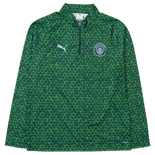 Áo Dài Tay Puma Chính Hãng - Manchester City Puma Warm Up 1/4 Zip Top - Green | JapanSport 782170 13
