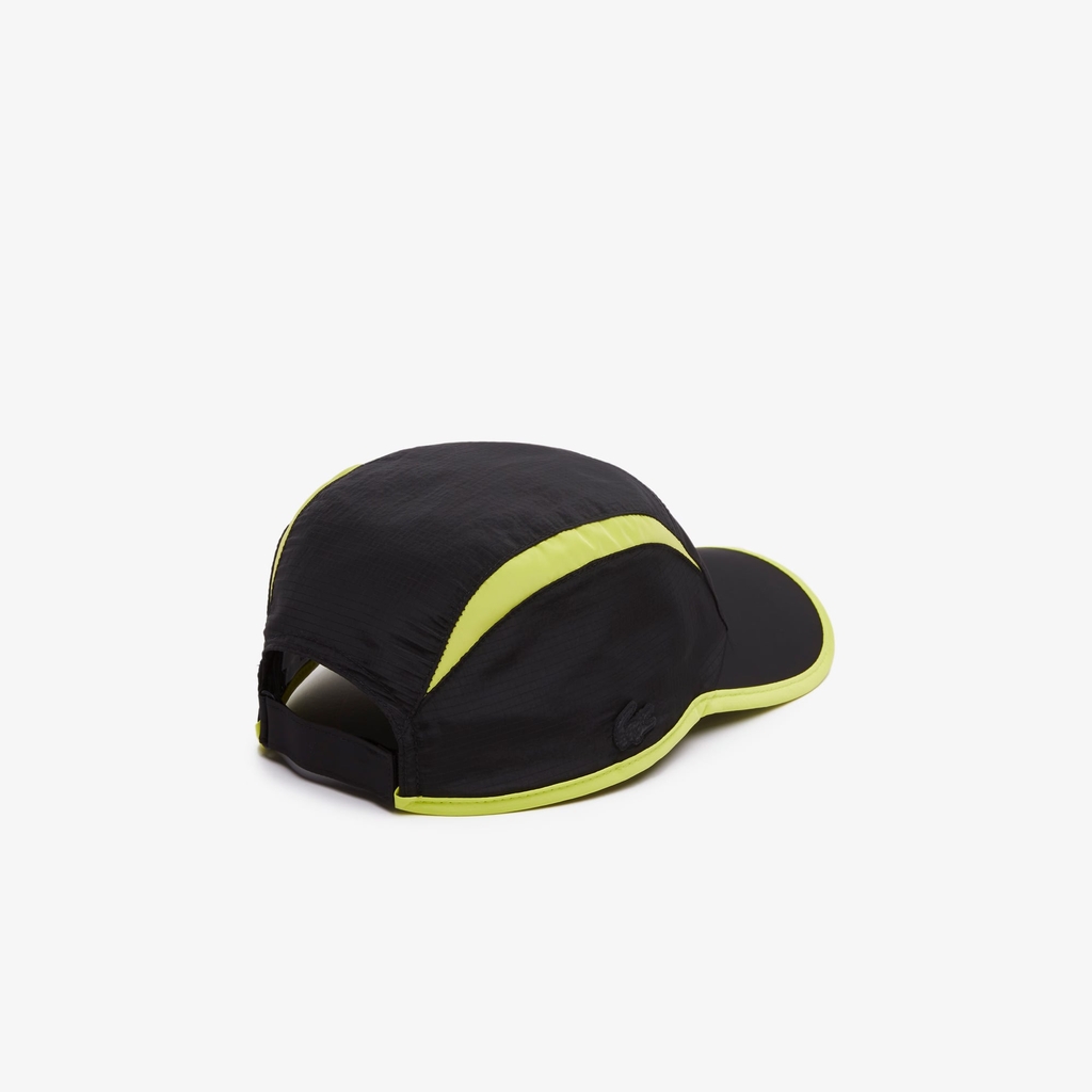 Mũ Lacoste Chính Hãng - Unisex Jockey Cap with Contrast Cutouts - Màu Đen/Vàng | JapanSport RK1486-51-IZ8