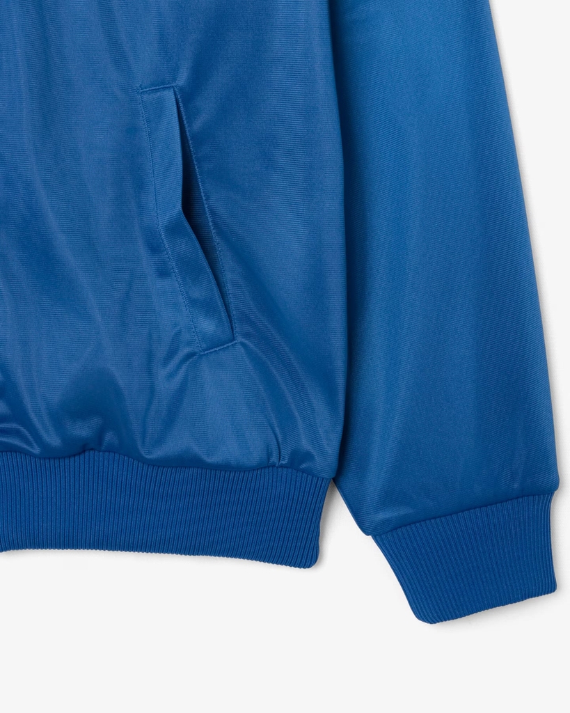 Áo  Hoodie Lacoste Chính Hãng - Women's Oversized Pointelle Stripe Satin Sweatshirt - Màu Xanh | JapanSport SF5260-51-C4X