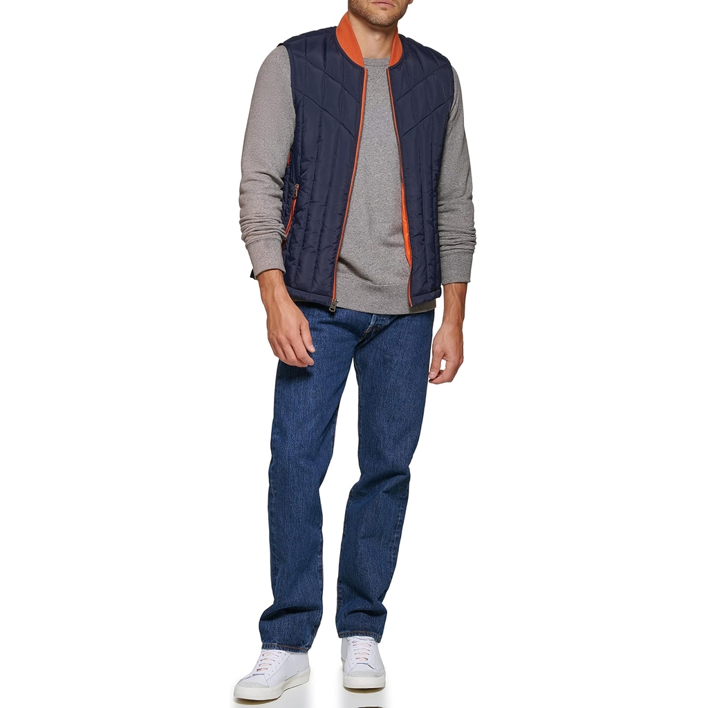 Áo Khoác Levi's Chính Hãng - Quilted Utility Vest With Contrast Detailing - Màu Navy | JapanSport LM2RN393-nvy