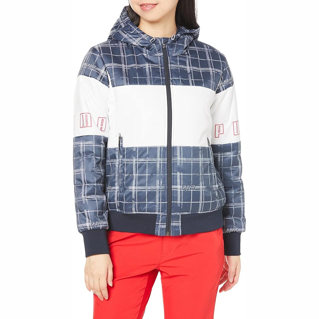 Áo Khoác Puma Nữ Chính Hãng - Golf W Graphic Padded Full Zip Hoodie - Màu Xanh | JapanSport 930405-02