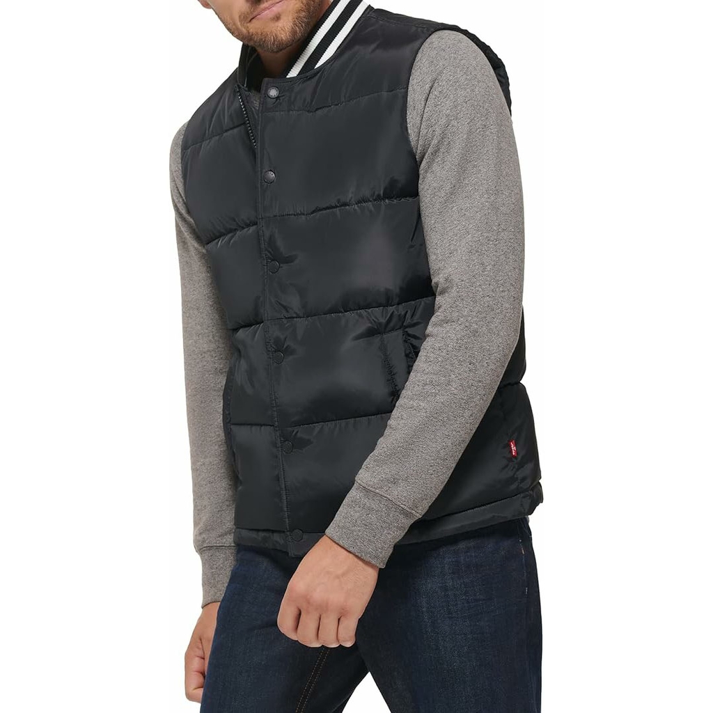 Áo Khoác Levi's Chính Hãng -  Men's Varsity Puffer Jacket - Màu Đen | JapanSport LM2RP371-blk