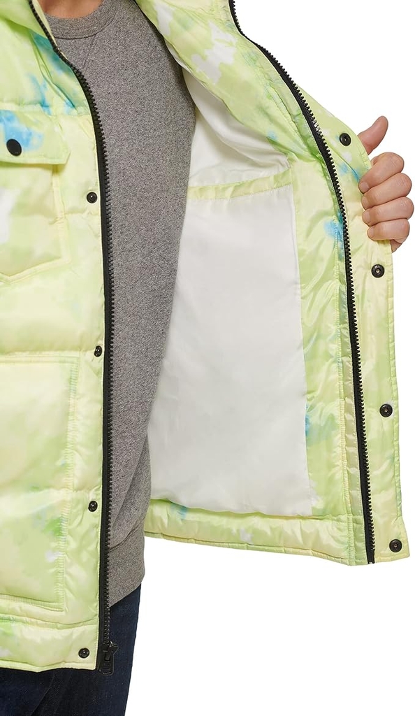 Áo Khoác Levi's Chính Hãng - Performance Hooded Puffer Trucker Jacket - Màu Xanh | JapanSport LM2RP467-ddl