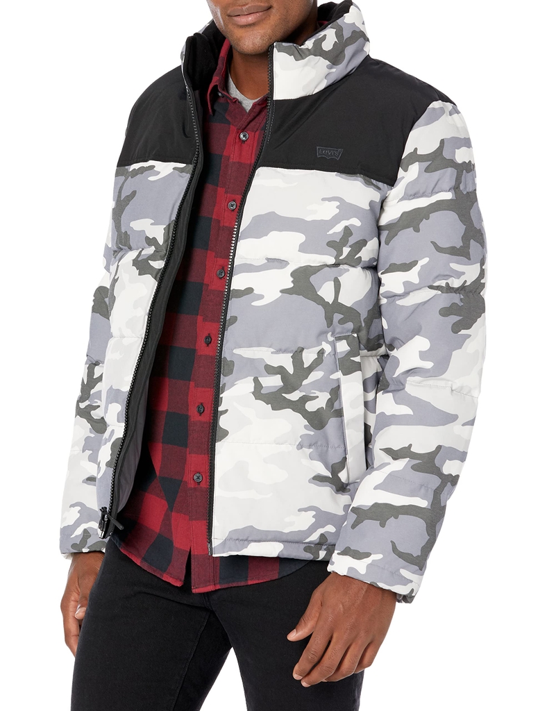 Áo Khoác Levi's Nam Chính Hãng - Arctic Cloth Retro Bubble Puffer Jacket - Màu Trắng Xám | JapanSport LM2RP715-4w1