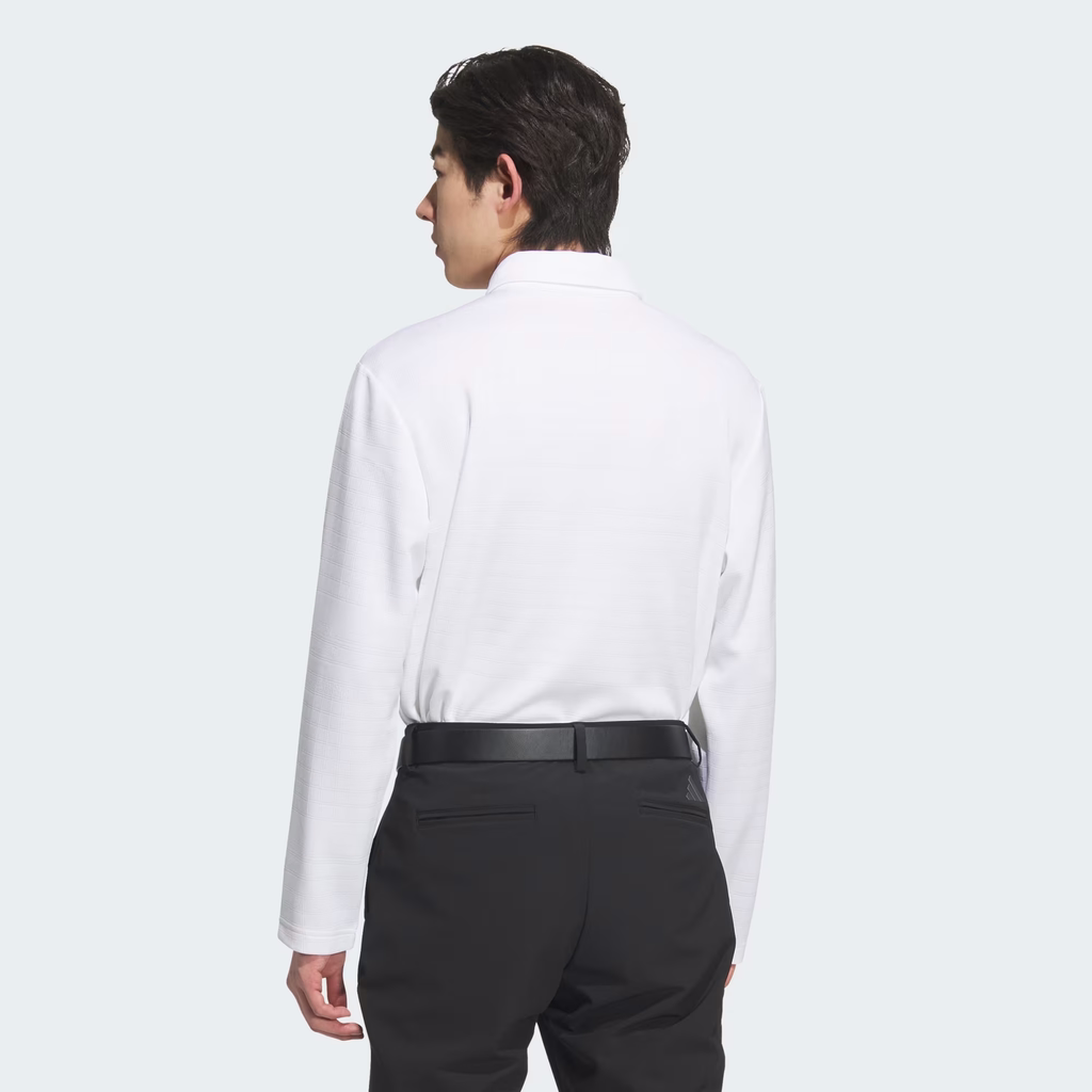 Áo Dài Tay Adidas Nam Chính Hãng - Monogram Long-Sleeve Polo Shirt -Xám Trắng | JapanSport JL7946