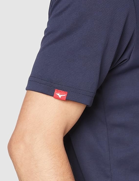 Áo Polo Mizuno Chính Hãng - One-Point Striped Short Sleeve - Màu Xanh| JapanSport E2MA2015-14