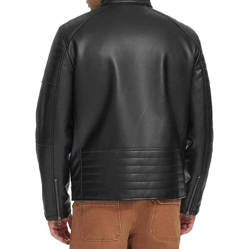 Áo Khoác Da Levi's Chính Hãng - Faux Leather Racer Jacket - Màu Đen | JapanSport LM4JU866-blk