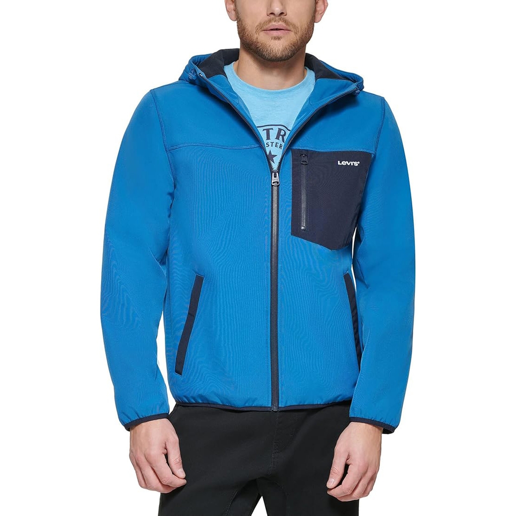 Áo Khoác Levi's Chính Hãng - Water-Resistant Soft Shell Active Hooded Jacket - Màu Xanh | JapanSport LM2MP157-blu