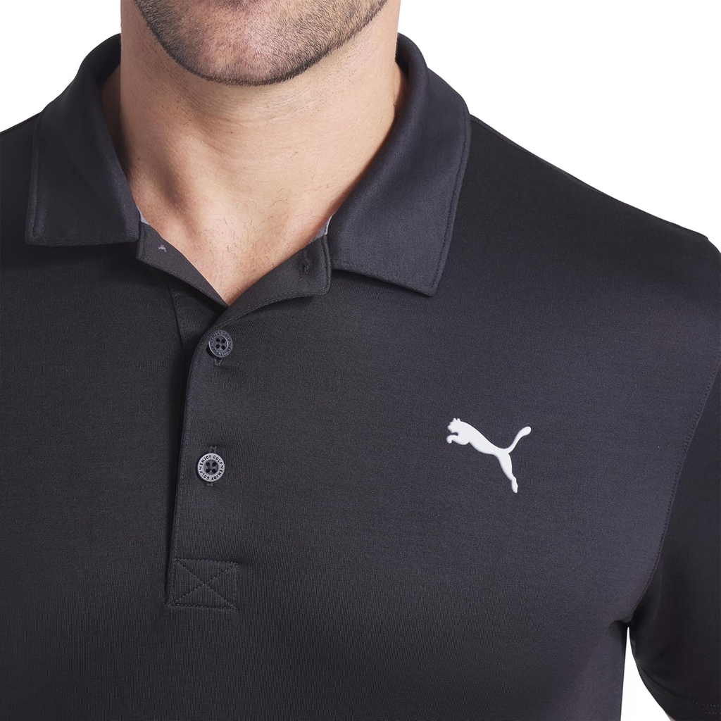 Áo Polo Golf Puma Chính Hãng - Icon Heather LC Polo 2.0 - Màu Đen | JapanSport 631607-01
